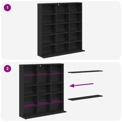 CD Cabinet Black Oak 96 x 23.5 x 97.5 cm Engineered Wood