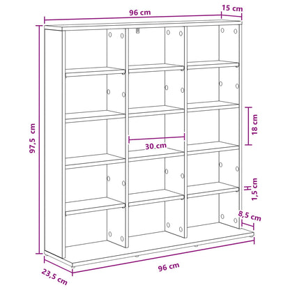 CD Cabinet Black Oak 96 x 23.5 x 97.5 cm Engineered Wood