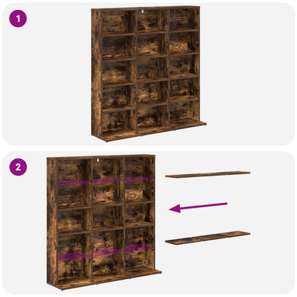 CD Cabinet Smoked Oak 96 x 23.5 x 97.5 cm Engineered Wood