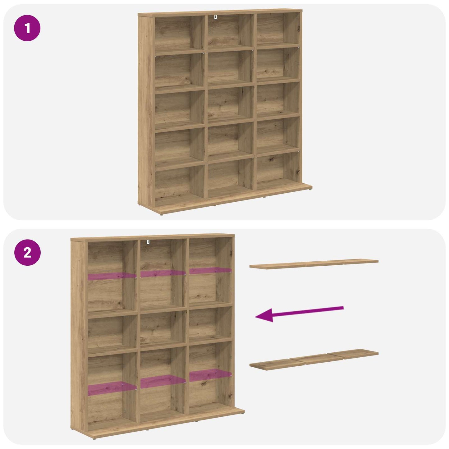 CD Cabinet Artisan Oak 96 x 23.5 x 97.5 cm Engineered Wood