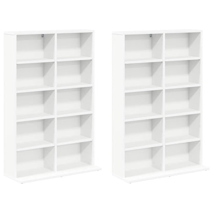 CD Cabinet 2 pcs White 65 x 23.5 x 97.5 cm Engineered Wood