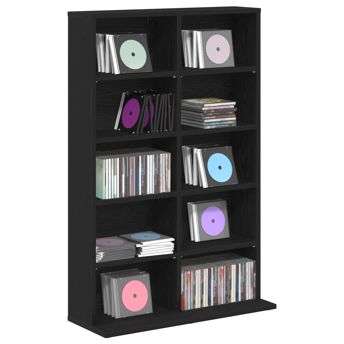 CD Cabinet Black Oak 65 x 23.5 x 97.5 cm Engineered Wood