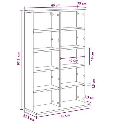 CD Cabinet Black Oak 65 x 23.5 x 97.5 cm Engineered Wood