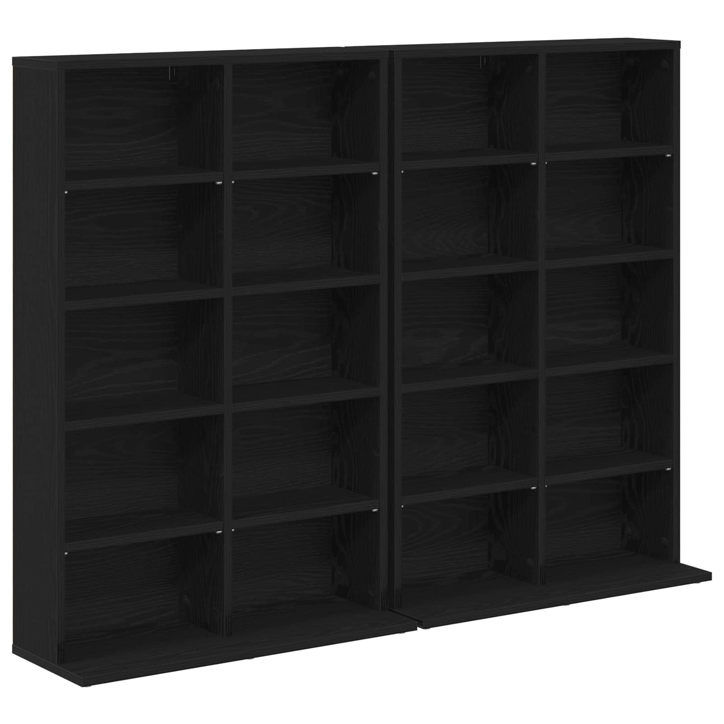 CD Cabinet 2 pcs Black Oak 65 x 23.5 x 97.5 cm Engineered Wood