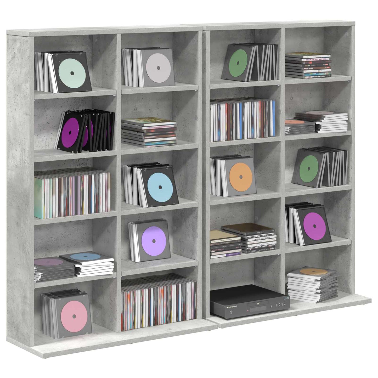CD Cabinet 2 pcs Concrete Grey 65 x 23.5 x 97.5 cm