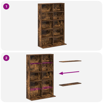 CD Cabinet Smoked Oak 65 x 23.5 x 97.5 cm Engineered Wood