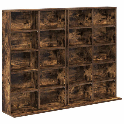 CD Cabinet 2 pcs Smoked Oak 65 x 23.5 x 97.5 cm Engineered Wood