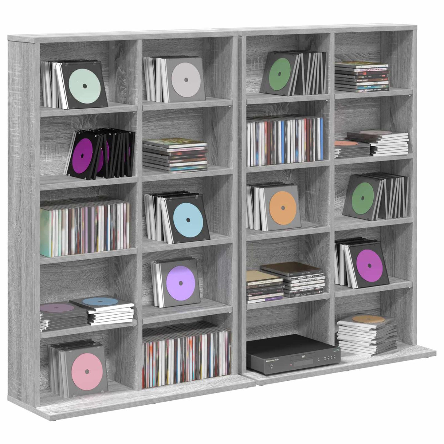 CD Cabinet 2 pcs Grey Sonoma 65 x 23.5 x 97.5 cm