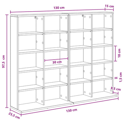 CD Cabinet 2 pcs Artisan Oak 65 x 23.5 x 97.5 cm