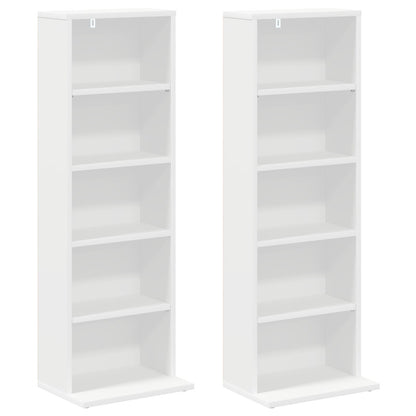 CD Cabinet 2 pcs White 33 x 23.5 x 97.5 cm Engineered Wood