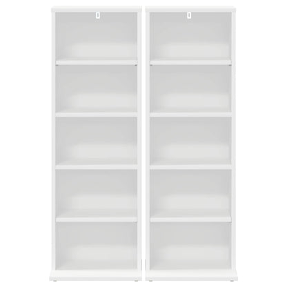 CD Cabinet 2 pcs White 33 x 23.5 x 97.5 cm Engineered Wood
