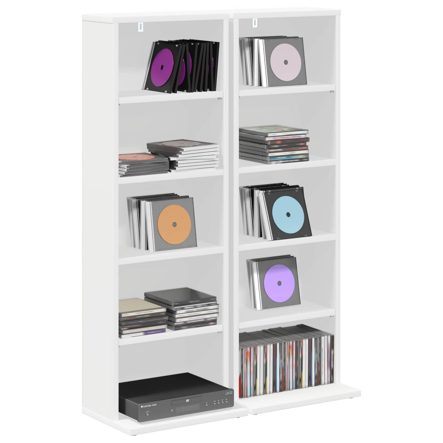 CD Cabinet 2 pcs White 33 x 23.5 x 97.5 cm Engineered Wood