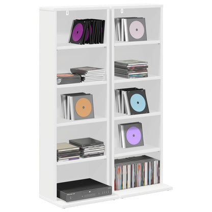 CD Cabinet 2 pcs White 33 x 23.5 x 97.5 cm Engineered Wood