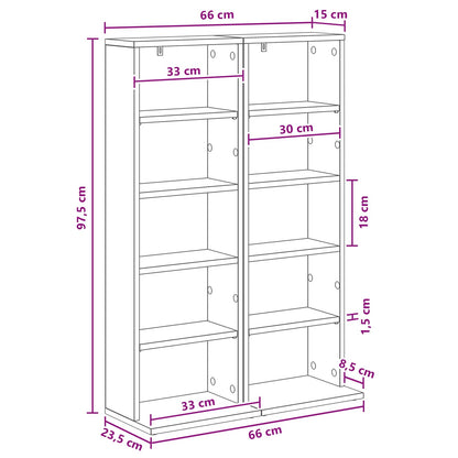 CD Cabinet 2 pcs White 33 x 23.5 x 97.5 cm Engineered Wood