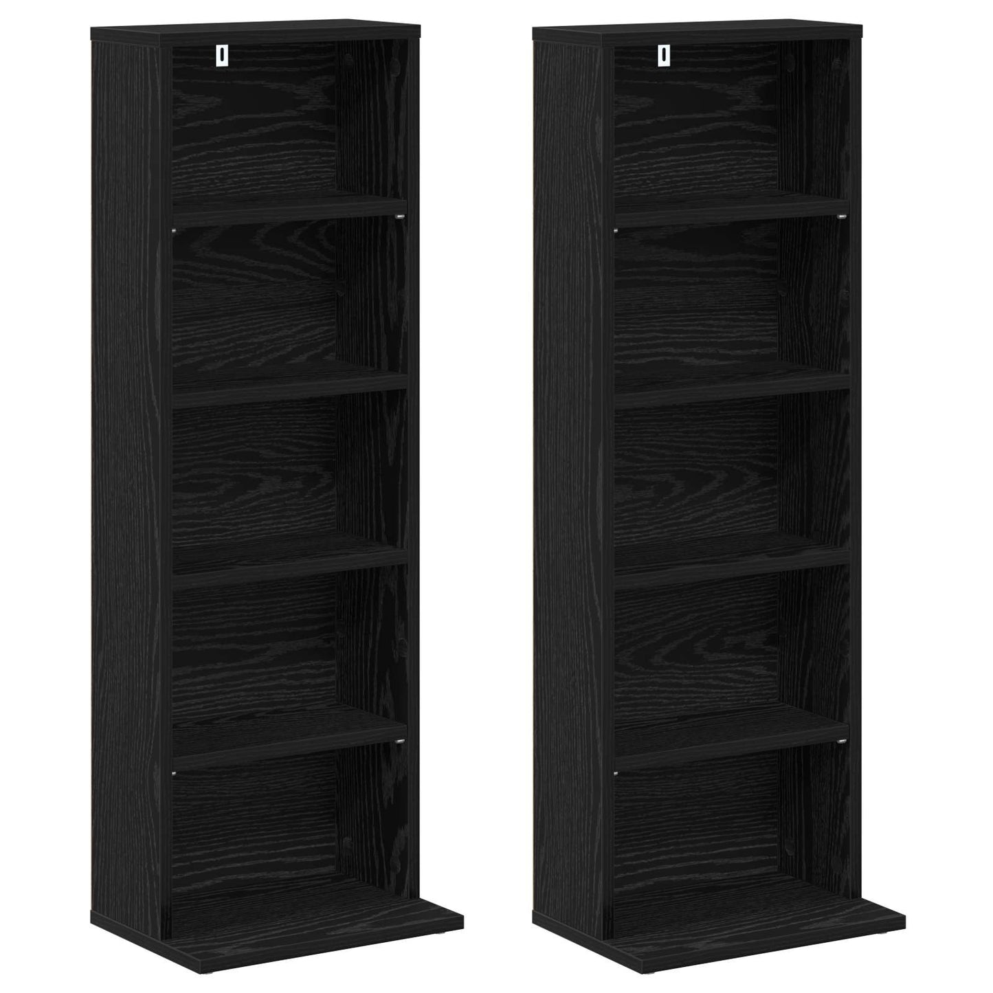 CD Cabinet 2 pcs Black Oak 33 x 23.5 x 97.5 cm Engineered Wood