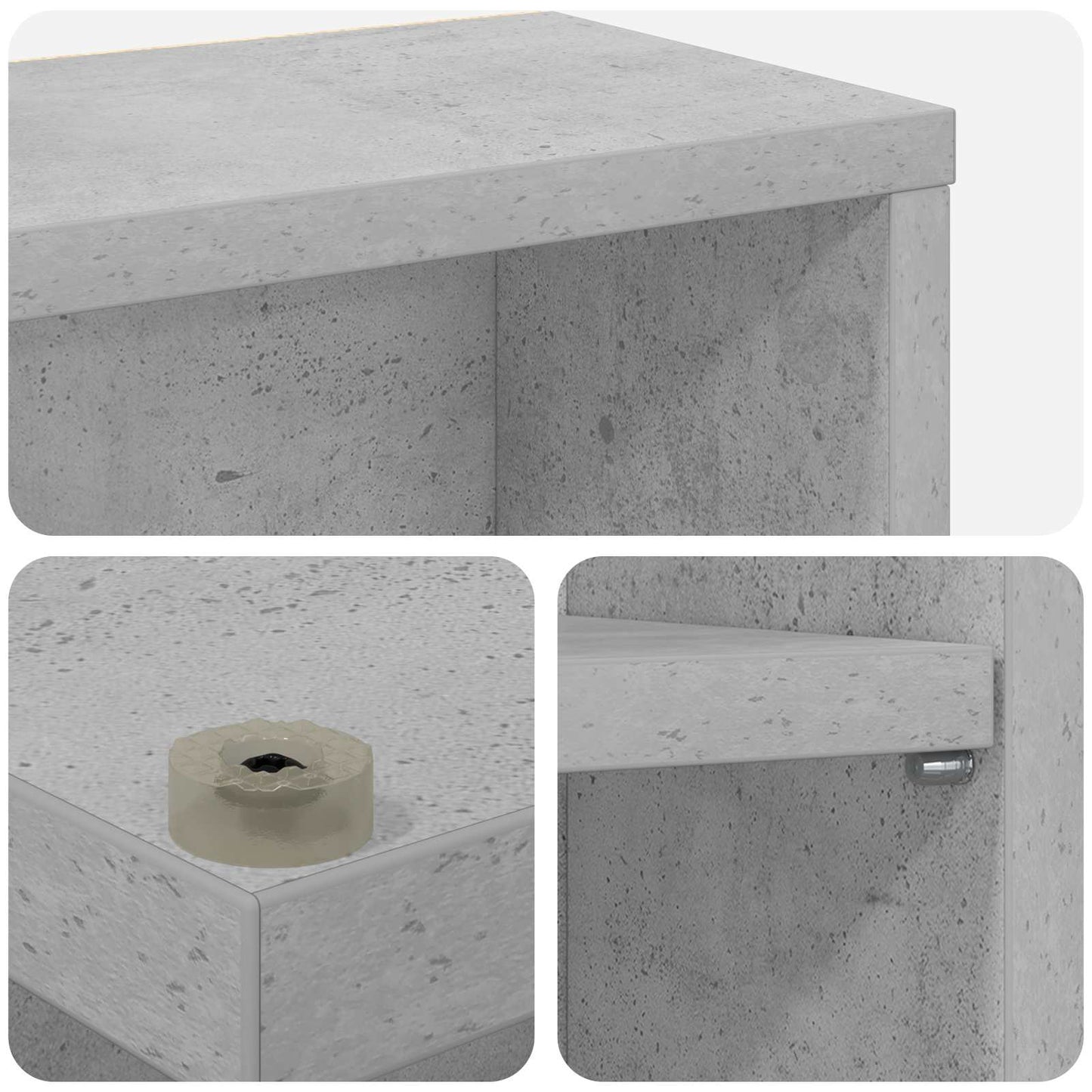 CD Cabinet Concrete Grey 33 x 23.5 x 97.5 cm Engineered Wood