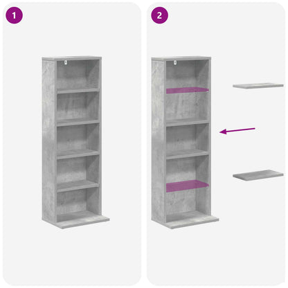 CD Cabinet Concrete Grey 33 x 23.5 x 97.5 cm Engineered Wood
