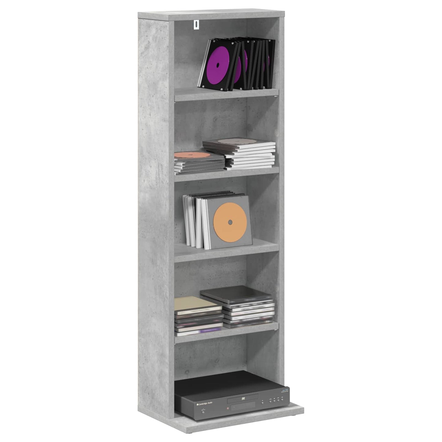 CD Cabinet Concrete Grey 33 x 23.5 x 97.5 cm Engineered Wood