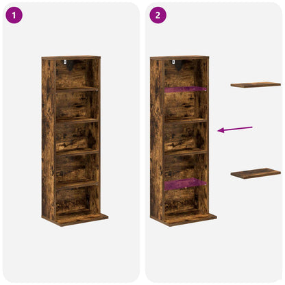 CD Cabinet Smoked Oak 33 x 23.5 x 97.5 cm Engineered Wood