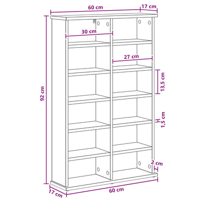 CD Cabinet White 60 x 17 x 92 cm Engineered Wood