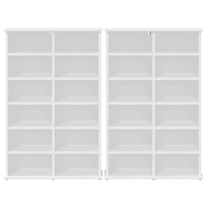 CD Cabinet 2 pcs White 60 x 17 x 92 cm Engineered Wood