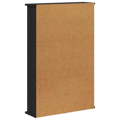 CD Cabinet Black Oak 60 x 17 x 92 cm Engineered Wood