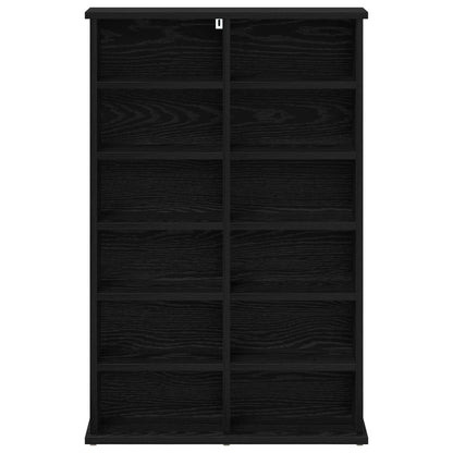 CD Cabinet Black Oak 60 x 17 x 92 cm Engineered Wood