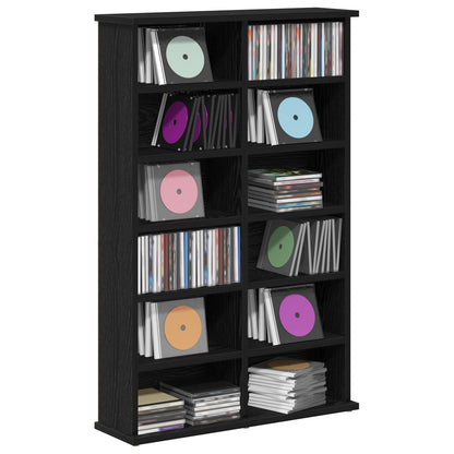 CD Cabinet Black Oak 60 x 17 x 92 cm Engineered Wood