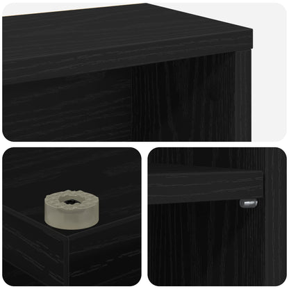 CD Cabinet 2 pcs Black Oak 60 x 17 x 92 cm Engineered Wood