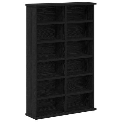 CD Cabinet 2 pcs Black Oak 60 x 17 x 92 cm Engineered Wood