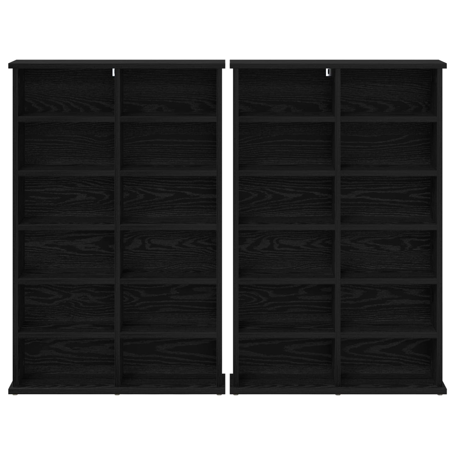 CD Cabinet 2 pcs Black Oak 60 x 17 x 92 cm Engineered Wood