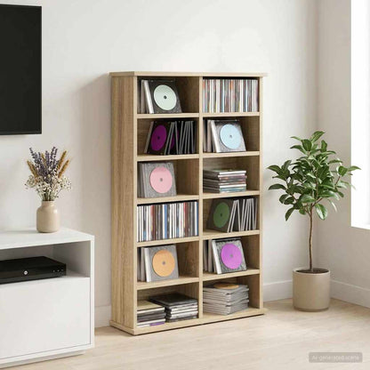 CD Cabinet Sonoma Oak 60 x 17 x 92 cm Engineered Wood