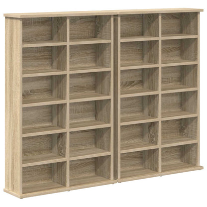 CD Cabinet 2 pcs Sonoma Oak 60 x 17 x 92 cm Engineered Wood