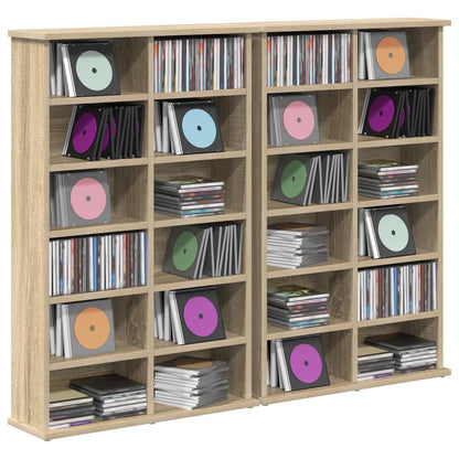 CD Cabinet 2 pcs Sonoma Oak 60 x 17 x 92 cm Engineered Wood