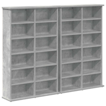 CD Cabinet 2 pcs Concrete Grey 60 x 17 x 92 cm Engineered Wood