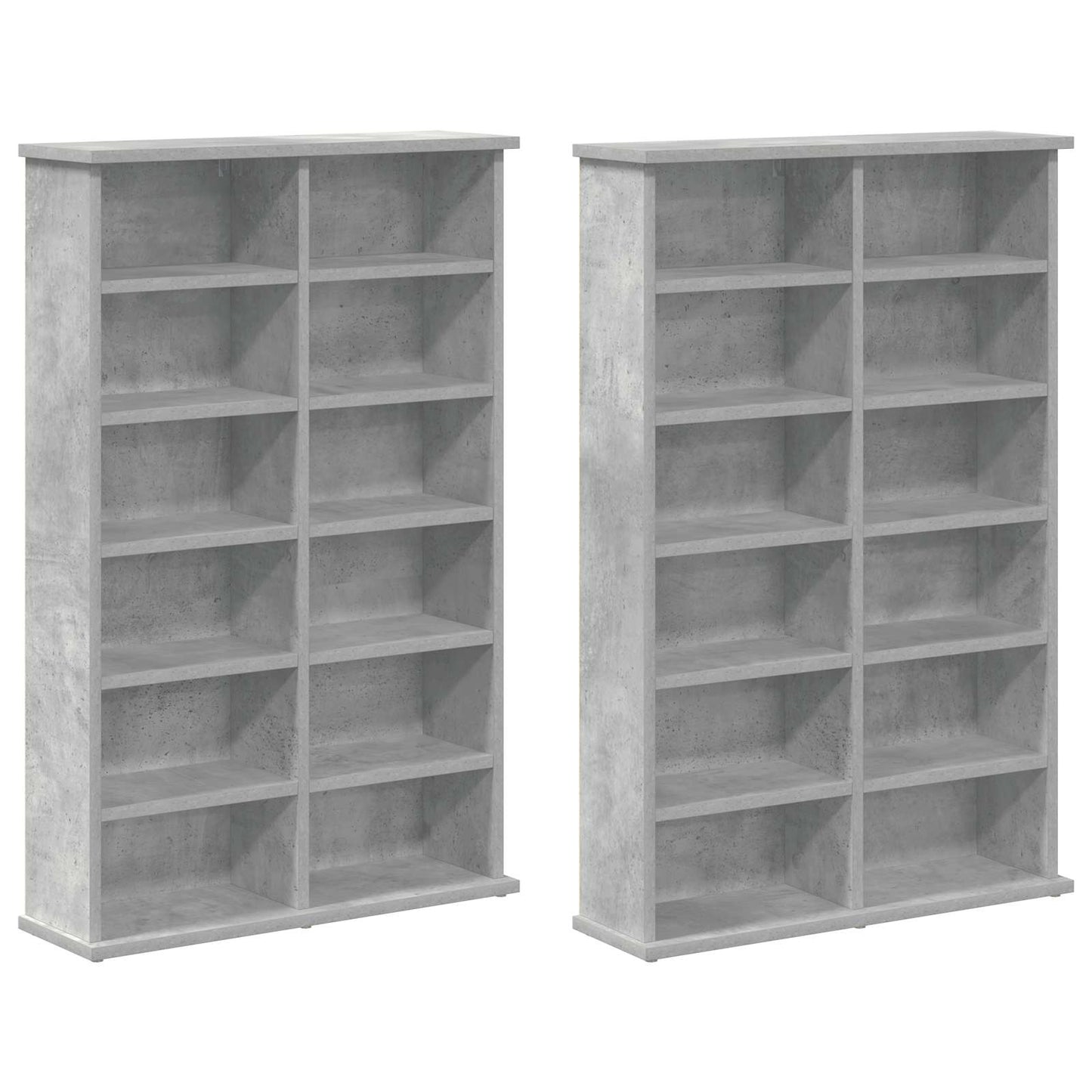 CD Cabinet 2 pcs Concrete Grey 60 x 17 x 92 cm Engineered Wood