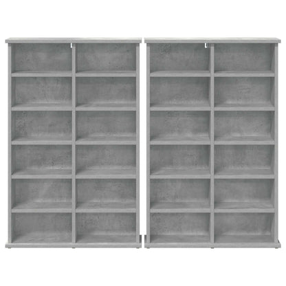 CD Cabinet 2 pcs Concrete Grey 60 x 17 x 92 cm Engineered Wood