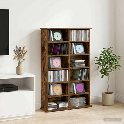 CD Cabinet Smoked Oak 60 x 17 x 92 cm Engineered Wood