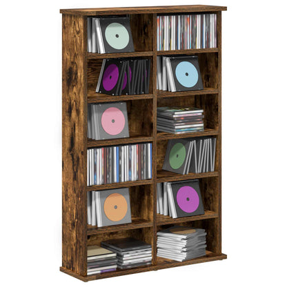 CD Cabinet Smoked Oak 60 x 17 x 92 cm Engineered Wood