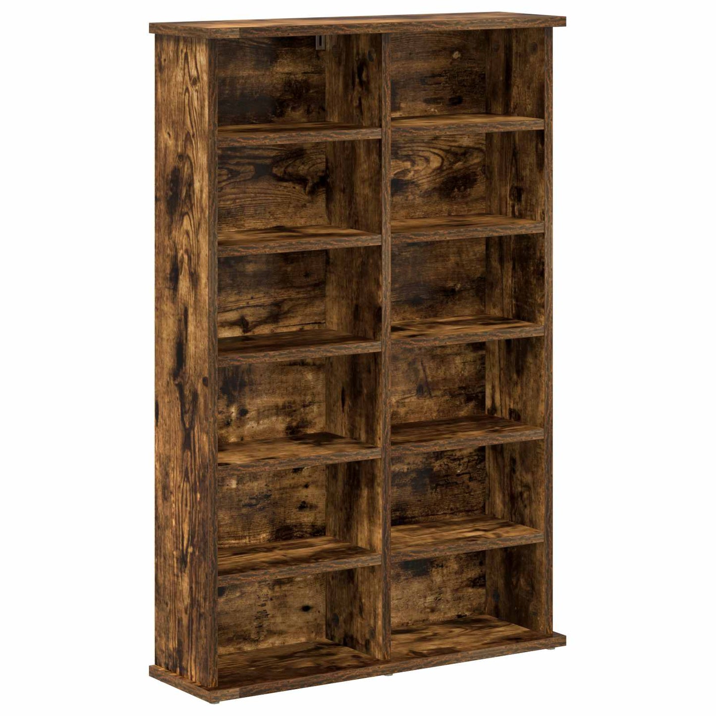 CD Cabinet 2 pcs Smoked Oak 60 x 17 x 92 cm Engineered Wood