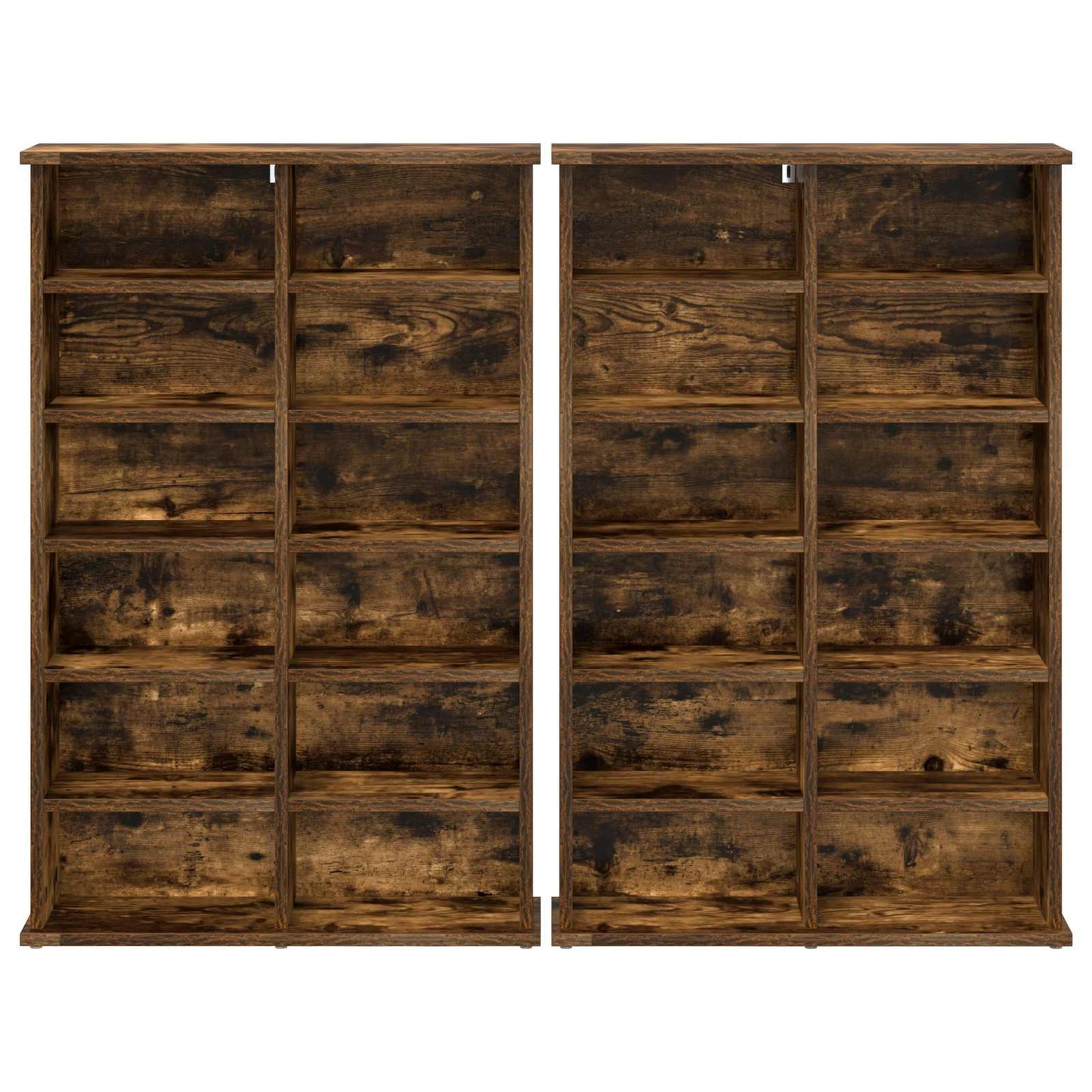 CD Cabinet 2 pcs Smoked Oak 60 x 17 x 92 cm Engineered Wood