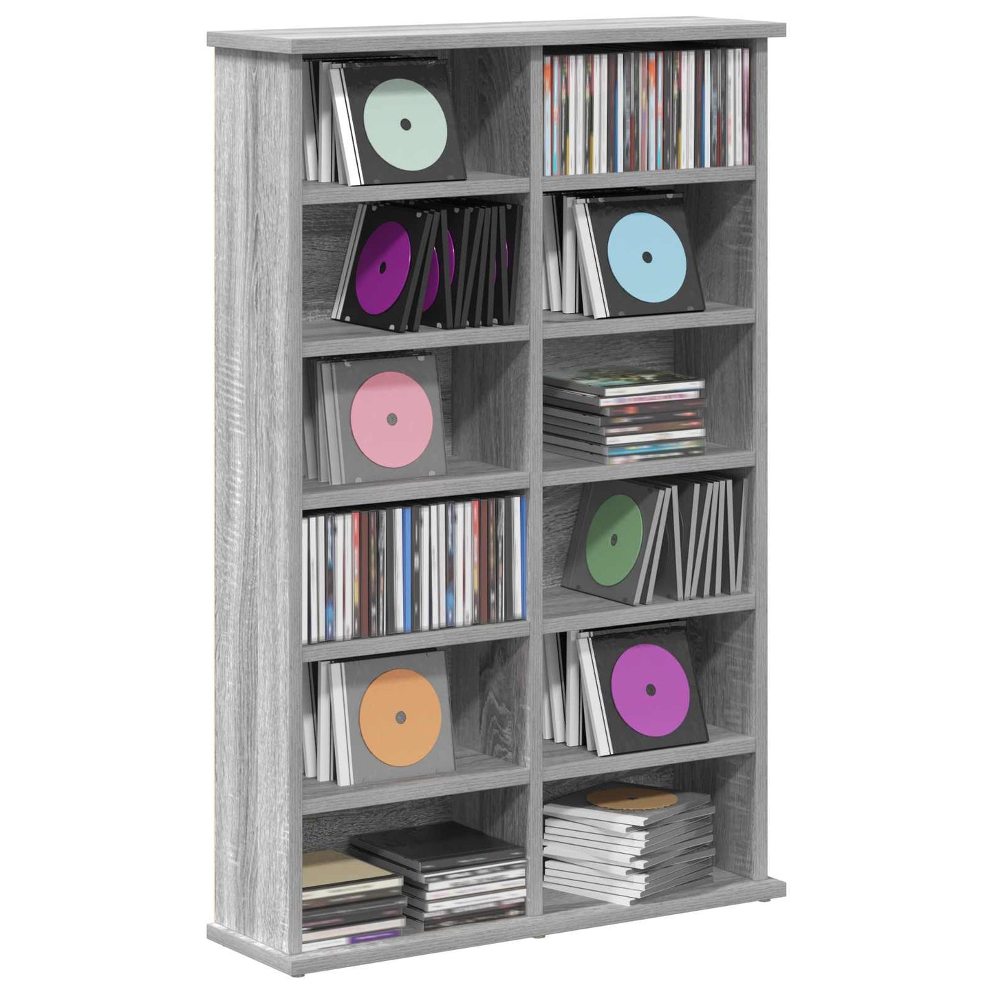 CD Cabinet Grey Sonoma 60 x 17 x 92 cm Engineered Wood