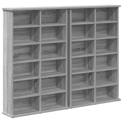 CD Cabinet 2 pcs Grey Sonoma 60 x 17 x 92 cm Engineered Wood