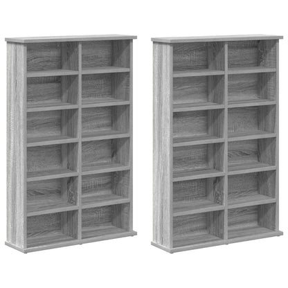 CD Cabinet 2 pcs Grey Sonoma 60 x 17 x 92 cm Engineered Wood