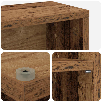 CD Cabinet 2 pcs Old Wood 60 x 17 x 92 cm Engineered Wood