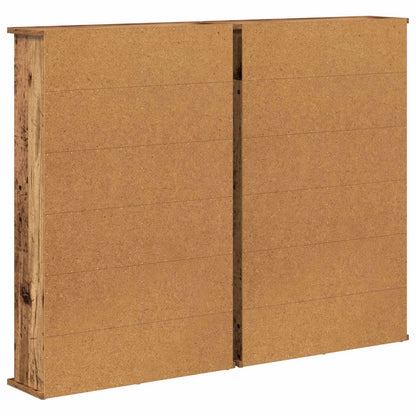 CD Cabinet 2 pcs Old Wood 60 x 17 x 92 cm Engineered Wood