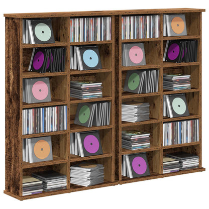 CD Cabinet 2 pcs Old Wood 60 x 17 x 92 cm Engineered Wood