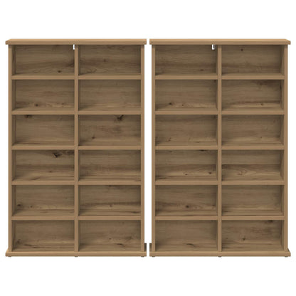 CD Cabinet 2 pcs Artisan Oak 60 x 17 x 92 cm Engineered Wood