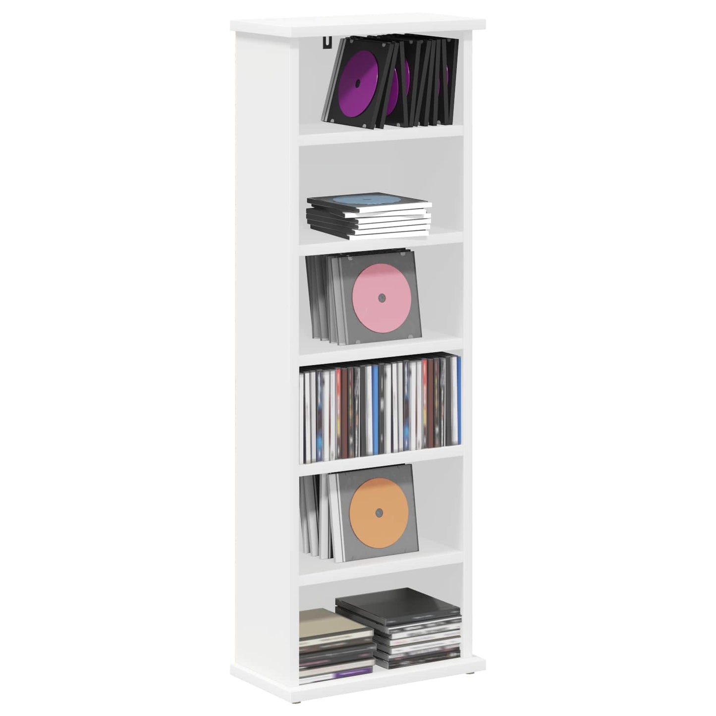 CD Cabinet White 32 x 17 x 92 cm Engineered Wood