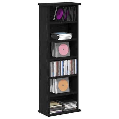 CD Cabinet Black Oak 32 x 17 x 92 cm Engineered Wood